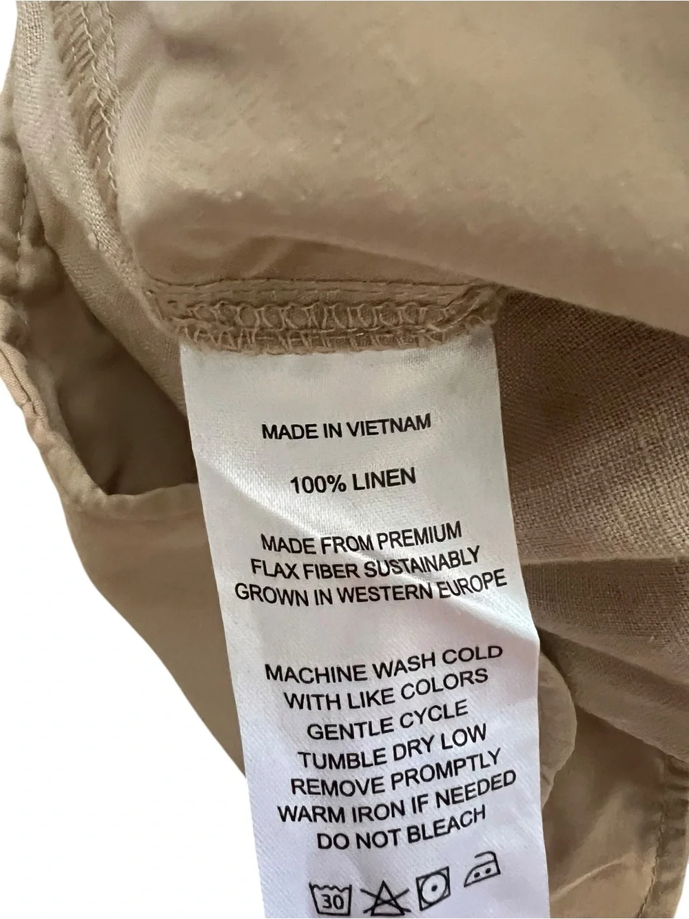 NWT Quince 100% European Linen Pants Beige Flax Small Coastal Preppy